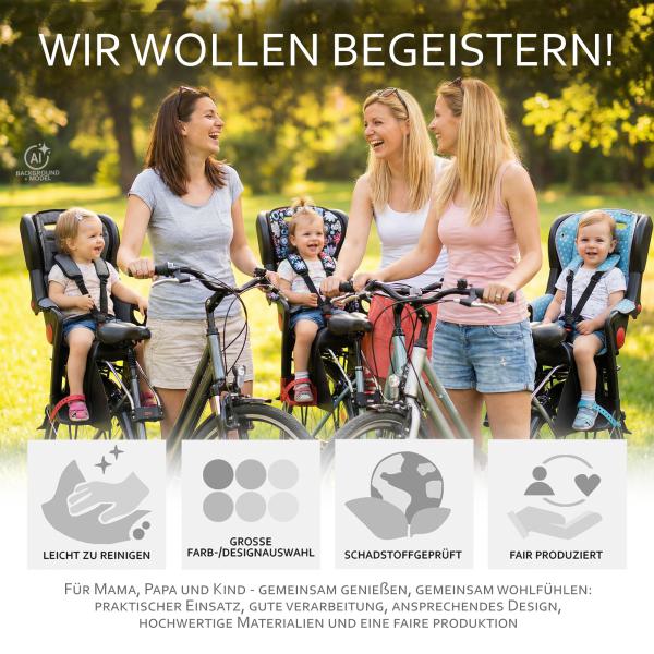 BAMBINIWELT Ersatzbezug, Sitzkissen, Bezug für Fahrradsitz, Modell Römer Jockey (Mod. 4) STERNE